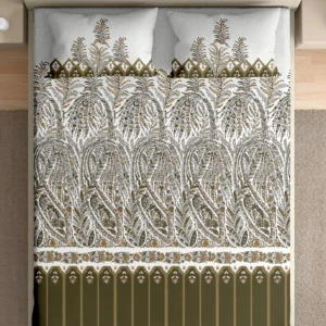 Heritage 100% pure cotton bedsheet in bedroom setting