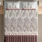 Heritage 100% pure cotton bedsheet in bedroom setting