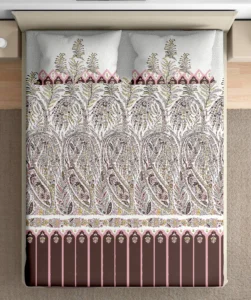 Heritage 100% pure cotton bedsheet in bedroom setting