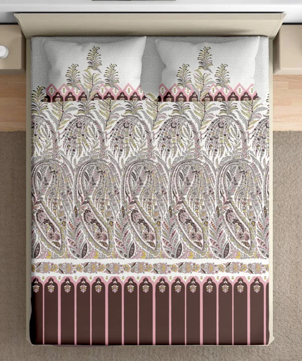 Heritage 100% pure cotton bedsheet in bedroom setting