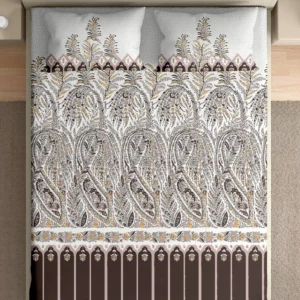 Heritage 100% pure cotton bedsheet in bedroom setting