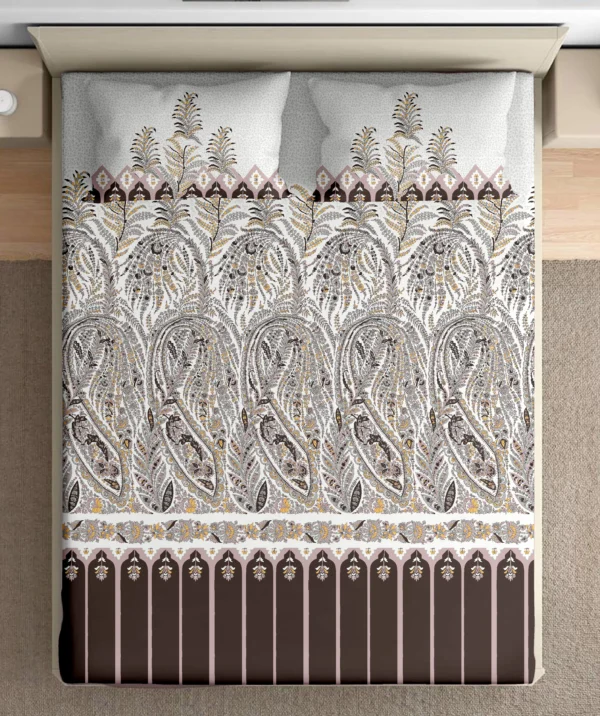 Heritage 100% pure cotton bedsheet in bedroom setting