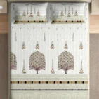 Heritage 100% pure cotton bedsheet in bedroom setting