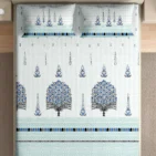 Heritage 100% pure cotton bedsheet in bedroom setting