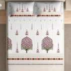 Heritage 100% pure cotton bedsheet in bedroom setting