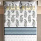 Heritage 100% pure cotton bedsheet in bedroom setting