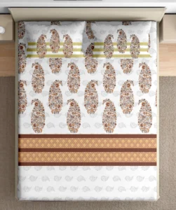 Heritage 100% pure cotton bedsheet in bedroom setting