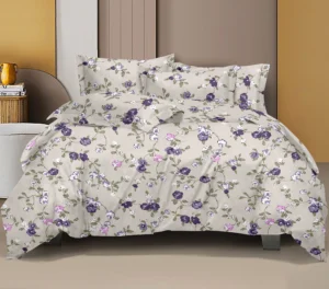 Feel Good Queen Pure Cotton Bedsheet - Serenity Leaves Pattern | Nature-Inspired Cotton