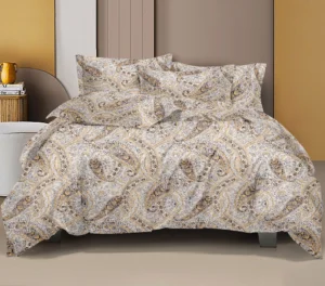 Gracious Queen Size Pure Cotton Bedsheet - Elegant Rose Garden Design | Luxury Floral Bedding