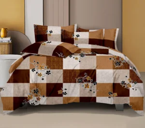 Gracious Queen Size Cotton Bedsheet - Royal Brocade Design | Opulent Luxury Bedding